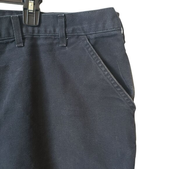 Carhartt Mens Black Pants Size 48 x 30 Worn Faded Distressed Dungaree Work Pants - Picture 4 of 16